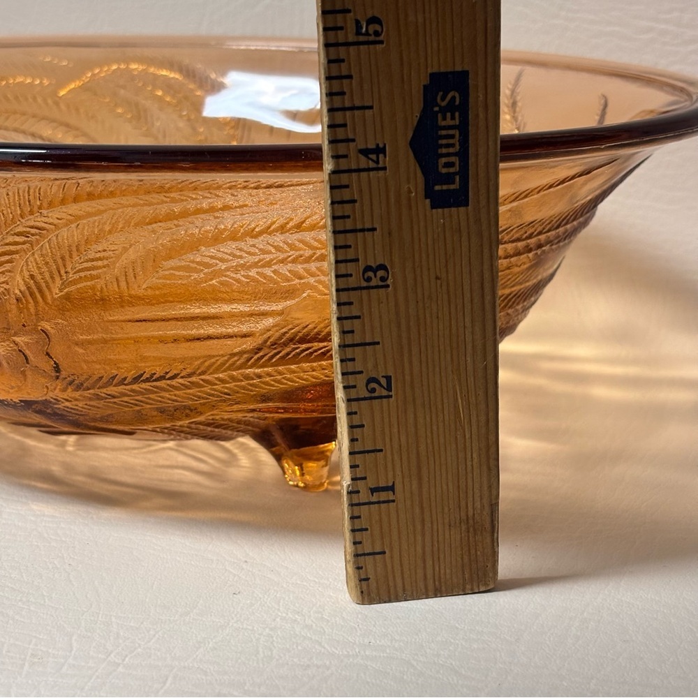 Vintage Pink Tiara Glass Oval Footed Centerpiece Fruit Bowl with Birds Paradise - Picture 6 of 8